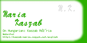 maria kaszab business card